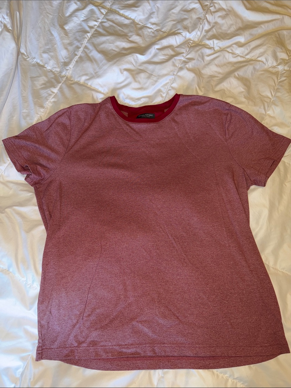 Banana Republic Luxury Touch Heathered Red Crew Tshirt